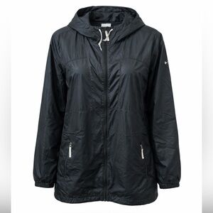 Columbia Flashback Windbreaker Jacket Black Outdoors Hiking Size XL